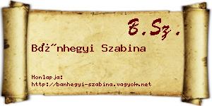 Bánhegyi Szabina névjegykártya