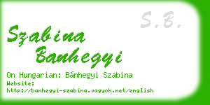 szabina banhegyi business card