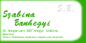 szabina banhegyi business card